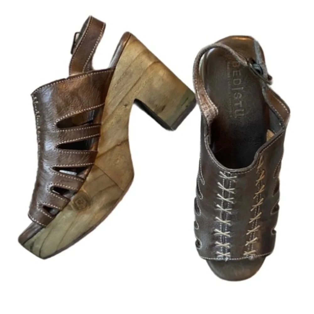 Bed Stü FONTELLA platform leather sandals, NWOB, size 6.5. - Picture 1 of 6